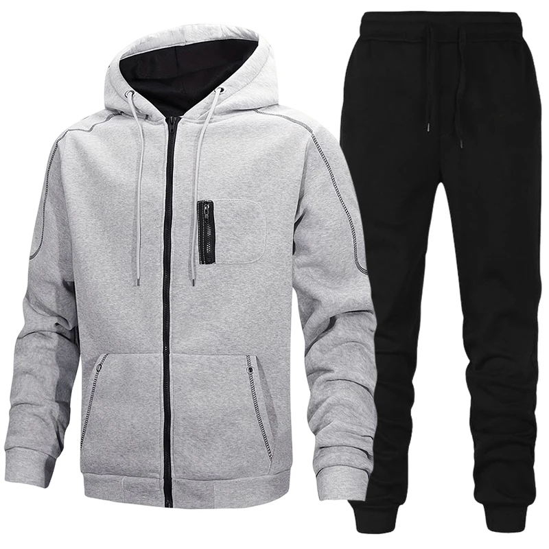 Men'S Fashion Clothing - Conjunto de Moletom Masculino Fashion, Casaco