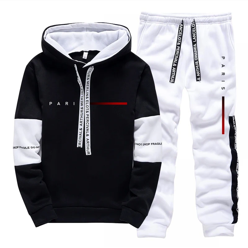 Men'S Fashion Pants - Conjunto Masculino de Moletom com Capuz