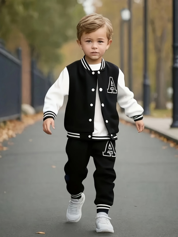 Varsity Jacket Letterman - Conjunto de duas peças de jaqueta