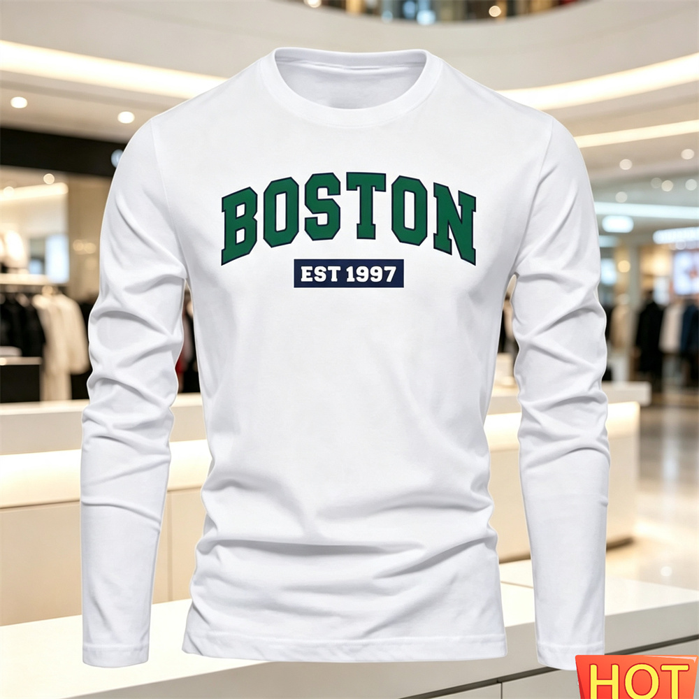 Men'S Fashion Clothing - Camiseta masculina de manga comprida, outono-verão,