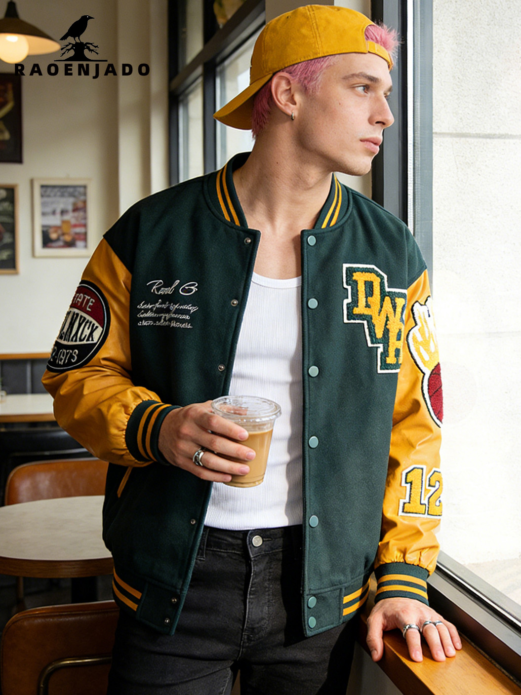 Varsity Jacket Letterman - Jaqueta Vintage Masculina Estilo Varsity Racing