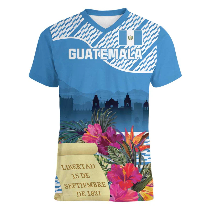 Men'S Fashion Guatemala - Camiseta gráfica com a bandeira do