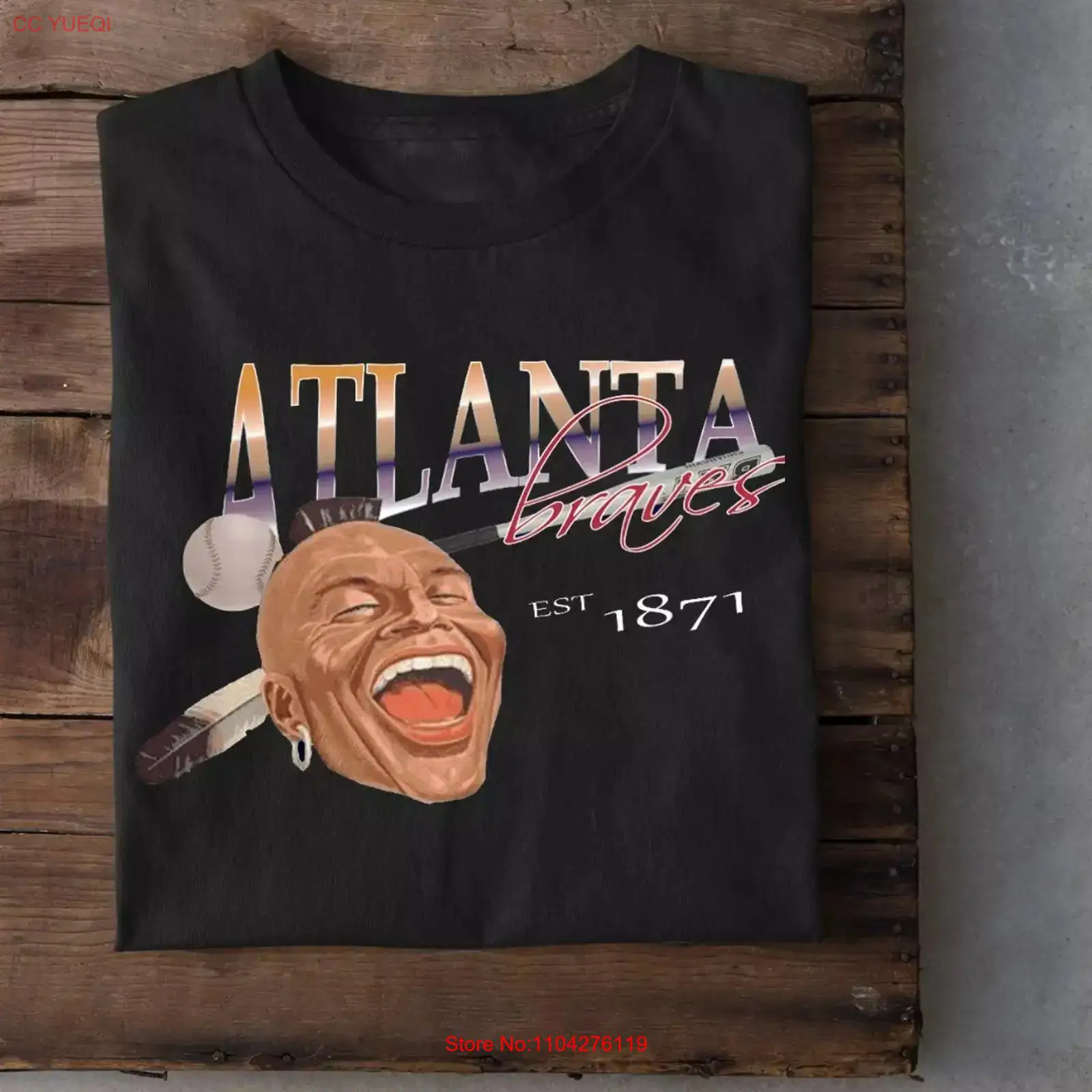 Men'S Fashion Everyday - Camiseta Atlanta Teammm de Algodão com