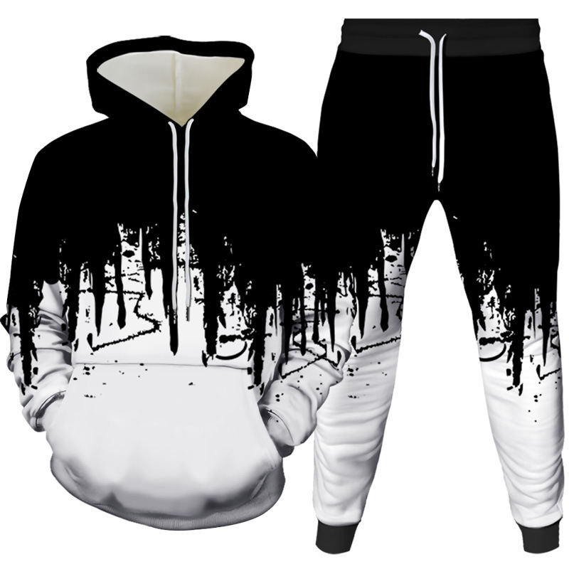 Men'S Fashion Clothing - Pintura a tinta 3d impresso moletom