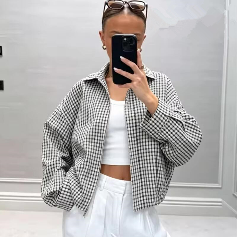 Jaqueta Bomber Xadrez Feminina - Varsity Jacket Letterman avaliação e preço