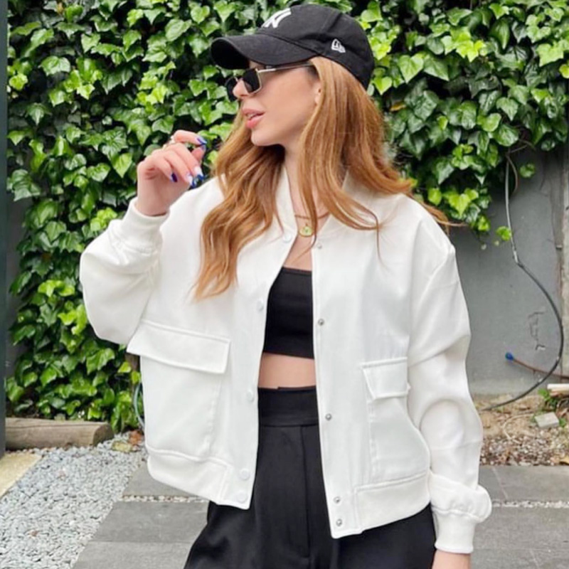 Hxao jaqueta bomber feminina c - Varsity Jacket Letterman avaliação e preço