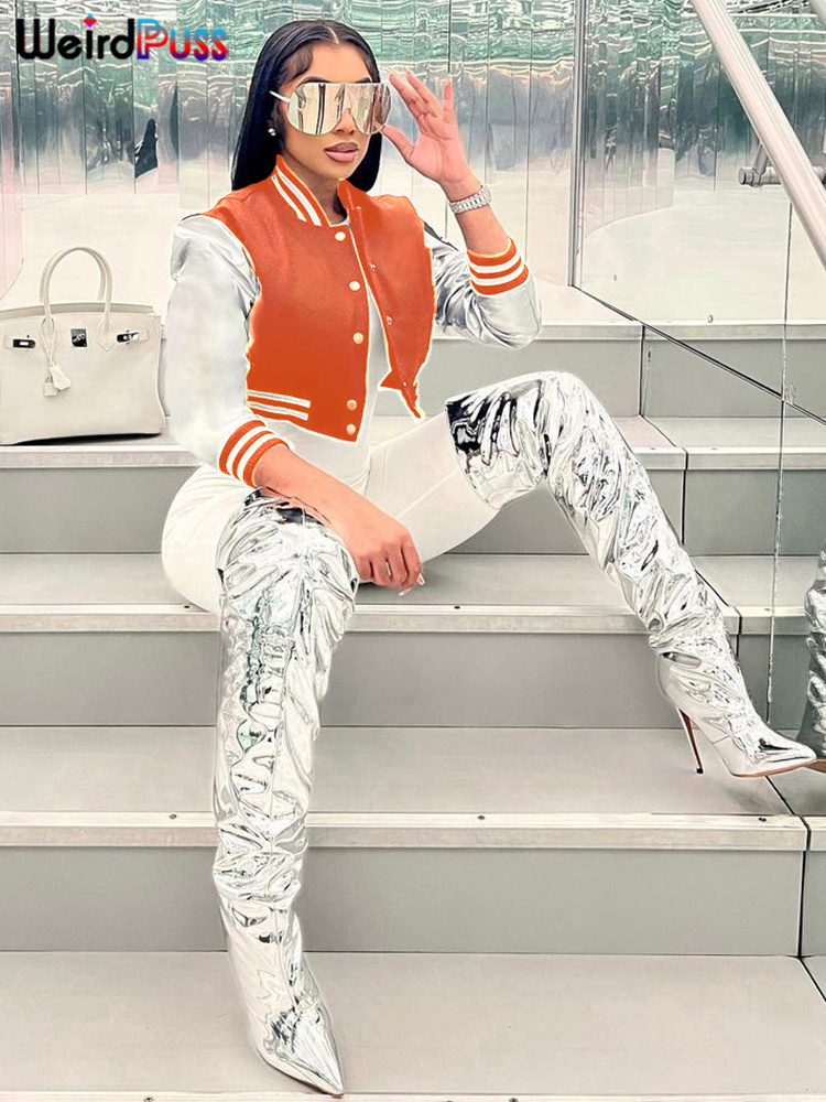 Estranho gato fofo carta jaque - Varsity Jacket Letterman avaliação e preço