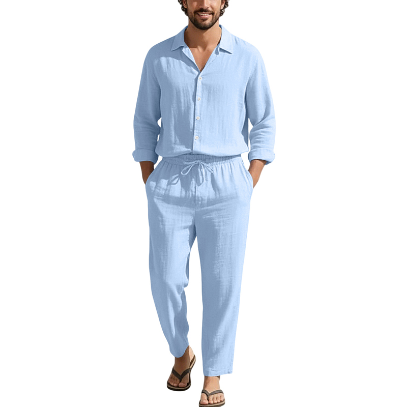 Conjuntos Casuais de Linho Pri - Men'S Fashion Pants avaliação e preço