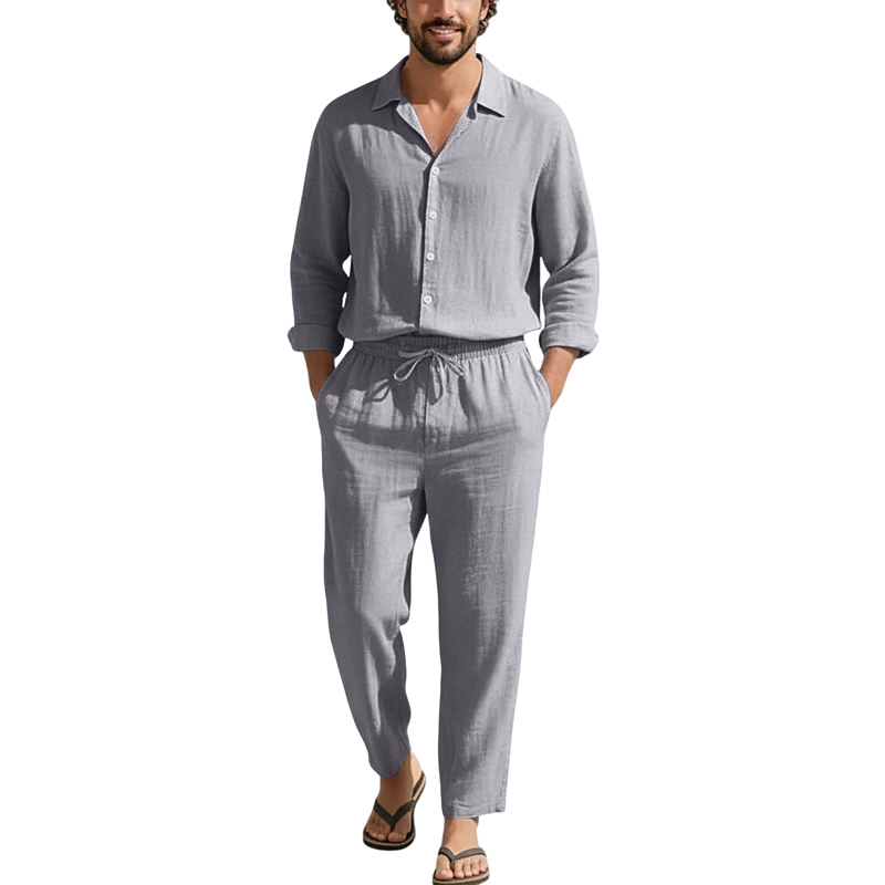 Conjuntos Casuais de Linho Pri - Men'S Fashion Pants avaliação e preço