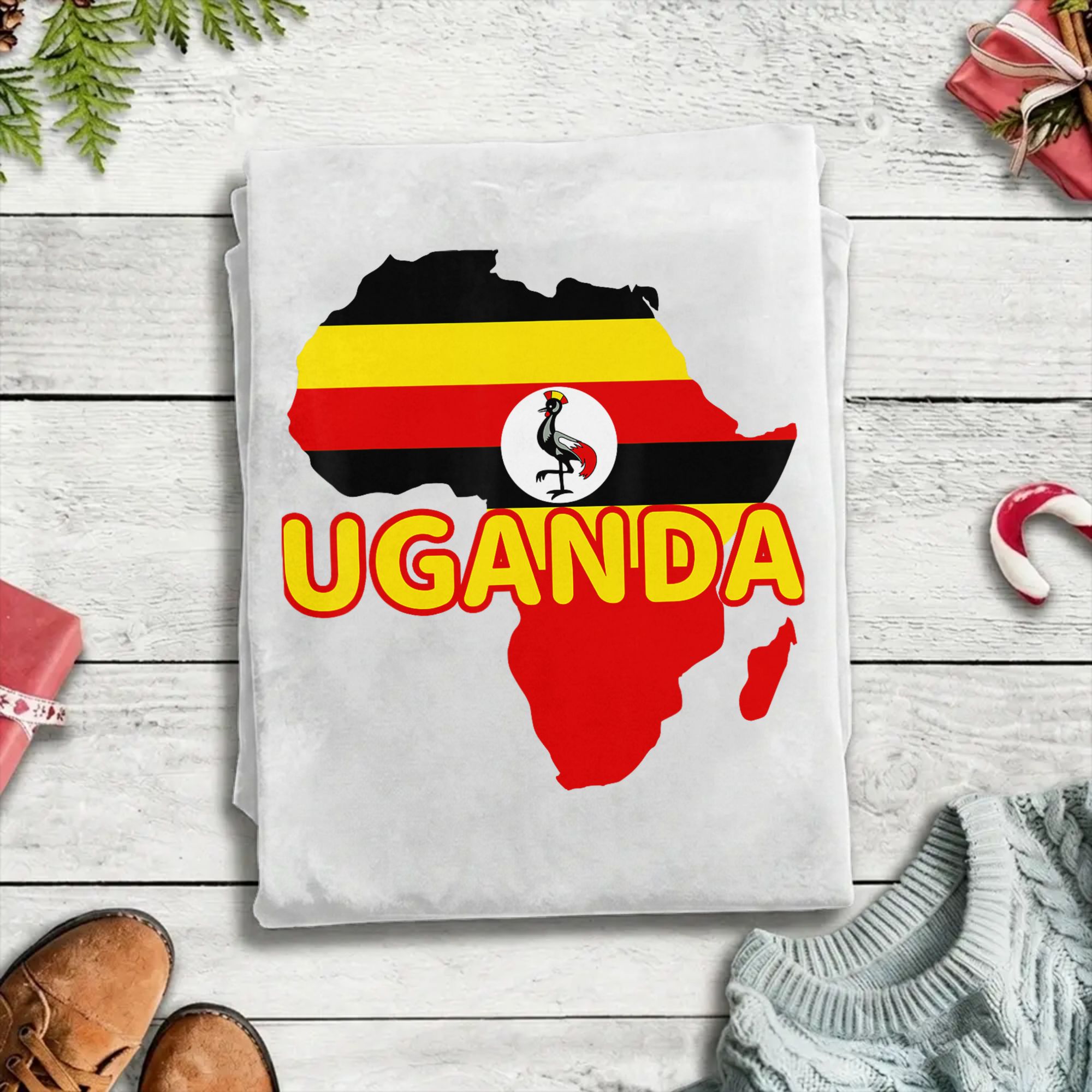 Camiseta com mapa da bandeira  - Men Fashion Uganda avaliação e preço